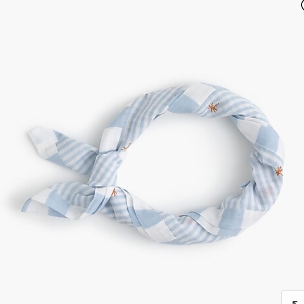 J. Crew striped bandana with palm trees